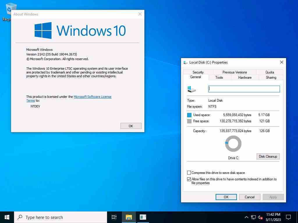 Windows 10 yüklü