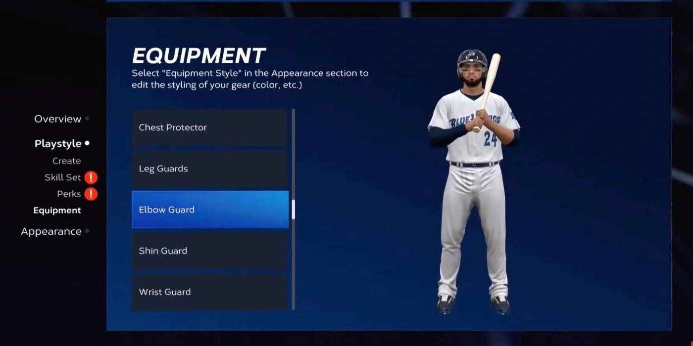 MLB The Show 23 Ekipman Seçim Ekranı ve Oyuncu Gezinmesi için Ekranın Sağ Tarafındaki Menü