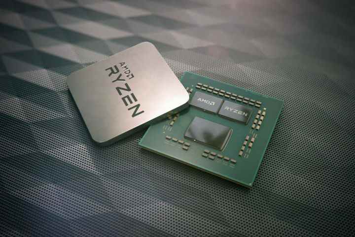 Bir AMD Ryzen çipinin işlenmesi.