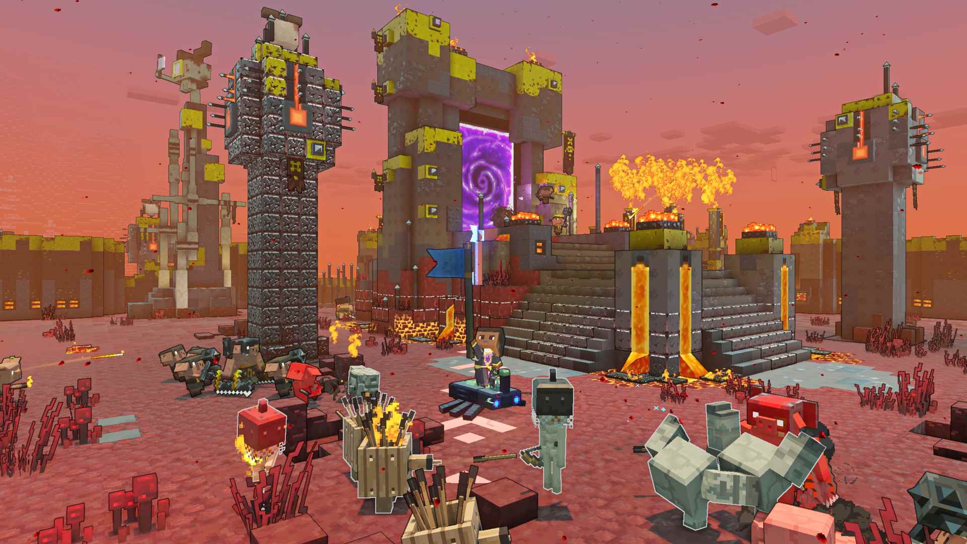 Xbox Developer_Direct şovundan Minecraft Legends'ın ekran görüntüsü.