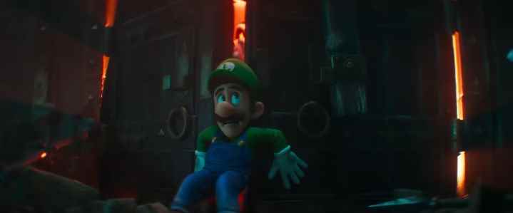 Dry Bones onu "The Super Mario Bros. Movie"de yakalamaya çalışırken Luigi