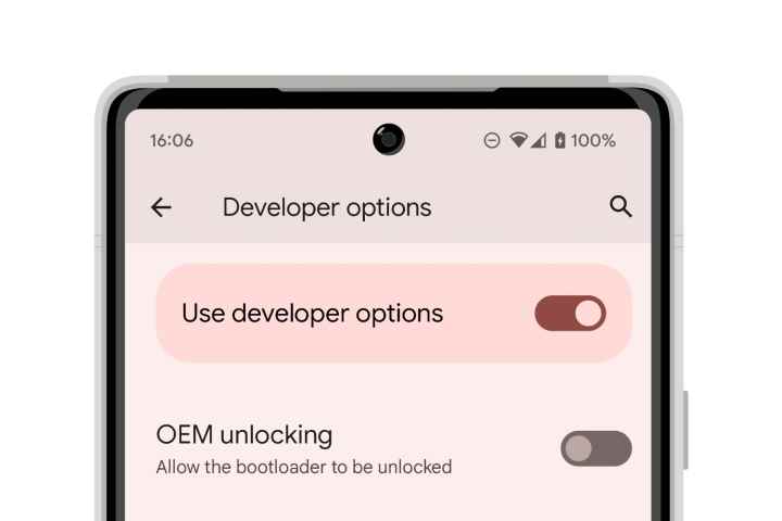 OEM kilit açma için Android 13 geliştirici modu seçeneği.