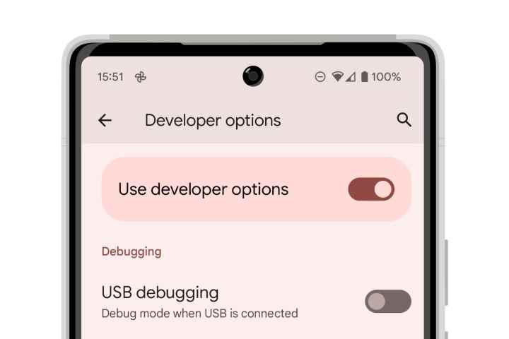 USB hata ayıklaması için Android 13 geliştirici modu seçeneği.