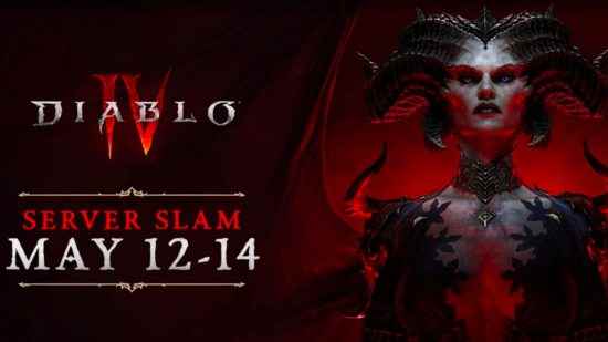Diablo 4 server slam - Lilith'in 12-14 Mayıs sunucu stres testi etkinliğine tarihlenen metnin yanındaki görüntüsü