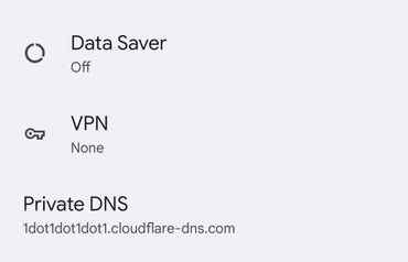 Android Ayarlarında özel DNS girişi.