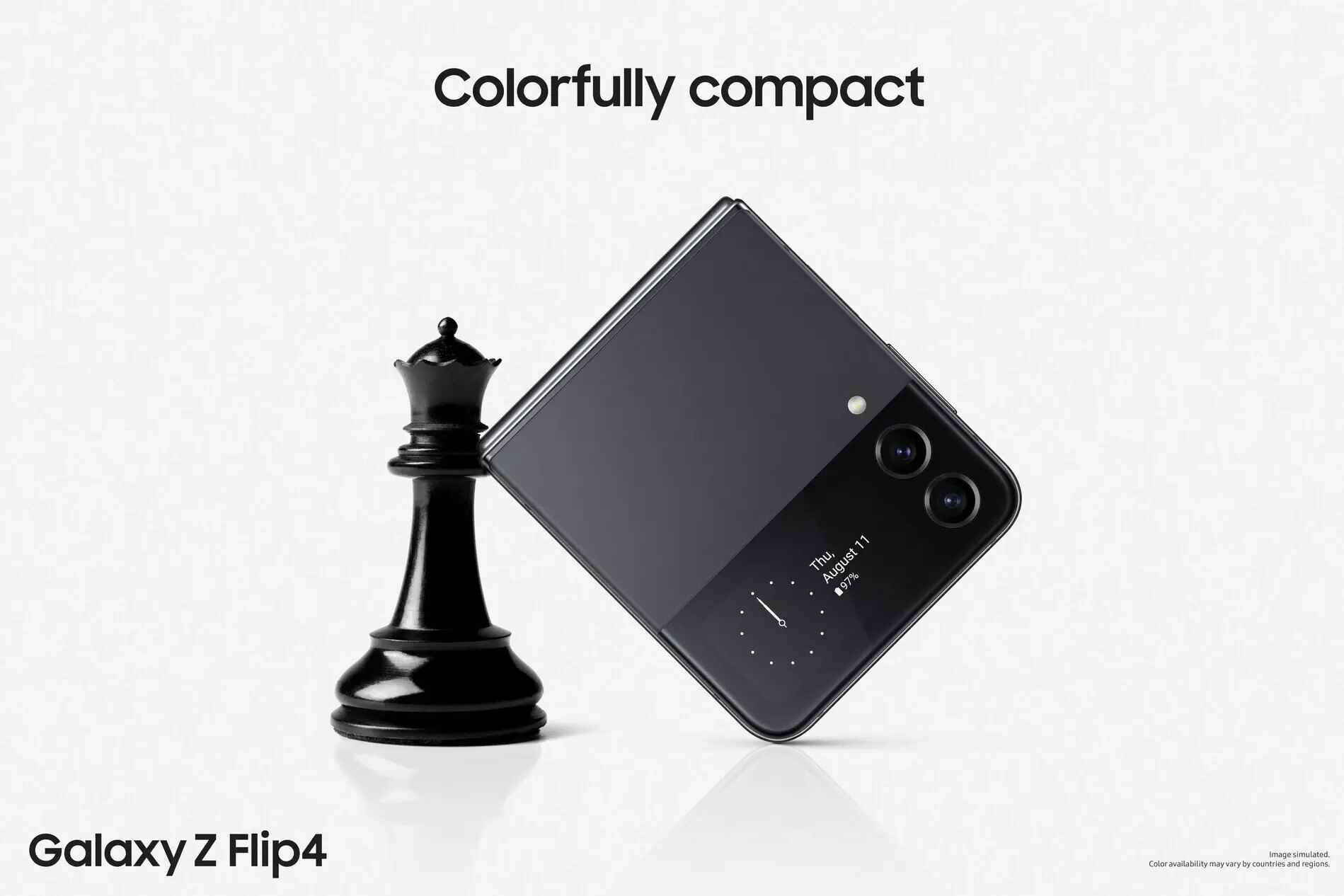 (Görüntü Kaynağı - Samsung) Bu, Graphite'deki Z Flip 4'tür.  Gri Z Flip 5, buna benzer bir renk tonuna sahip olabilir - Galaxy Z Flip 5 renkleri: ne beklemeli?