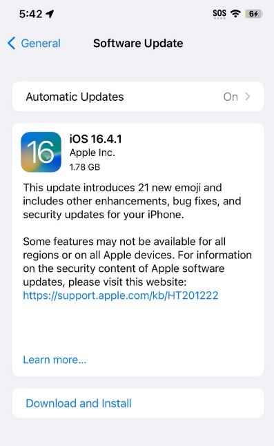 Apple, birkaç hatayı düzelten küçük bir güncelleme olan iOS 16.4.1'i bugün yayınladı - Apple, bir çift güvenlik açığını yamalamak ve iki küçük sorunu gidermek için iOS 16.4.1'i yayınladı