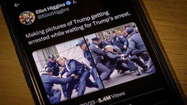 Dall-E veya Midjourney AI tarafından oluşturulan Donald Trump'ın tutuklandığı bir görüntü
