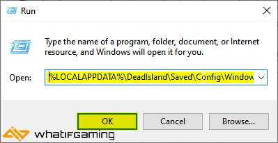 Windows Run'da Dead Island 2 adresi