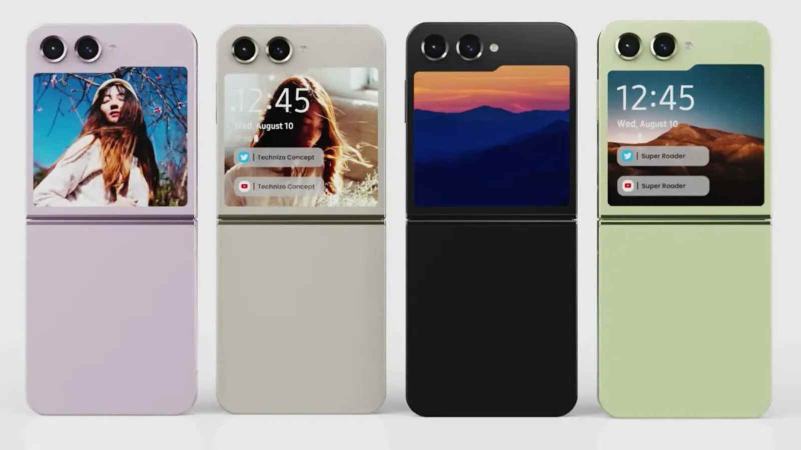 (Görüntü Kaynağı - Technizo Concept) Z Flip 5'in nasıl görünebileceğine dair resmi olmayan bir konsept sunumu - Galaxy Z Flip 5 renkleri: ne beklemeli?