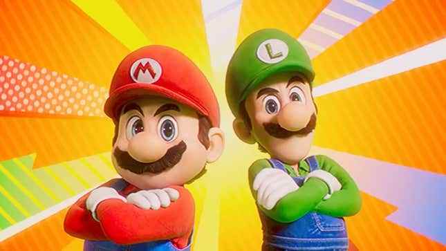 Mario ve Luigi, The Super Mario Bros. Movie için bir promosyonda. 