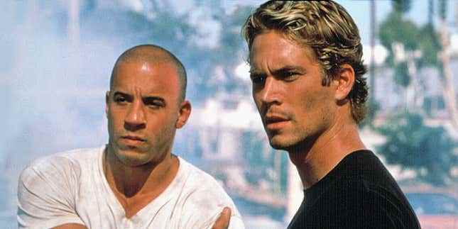 Hızlı ve Öfkeli filminde Vin Diesel ve Paul Walker.