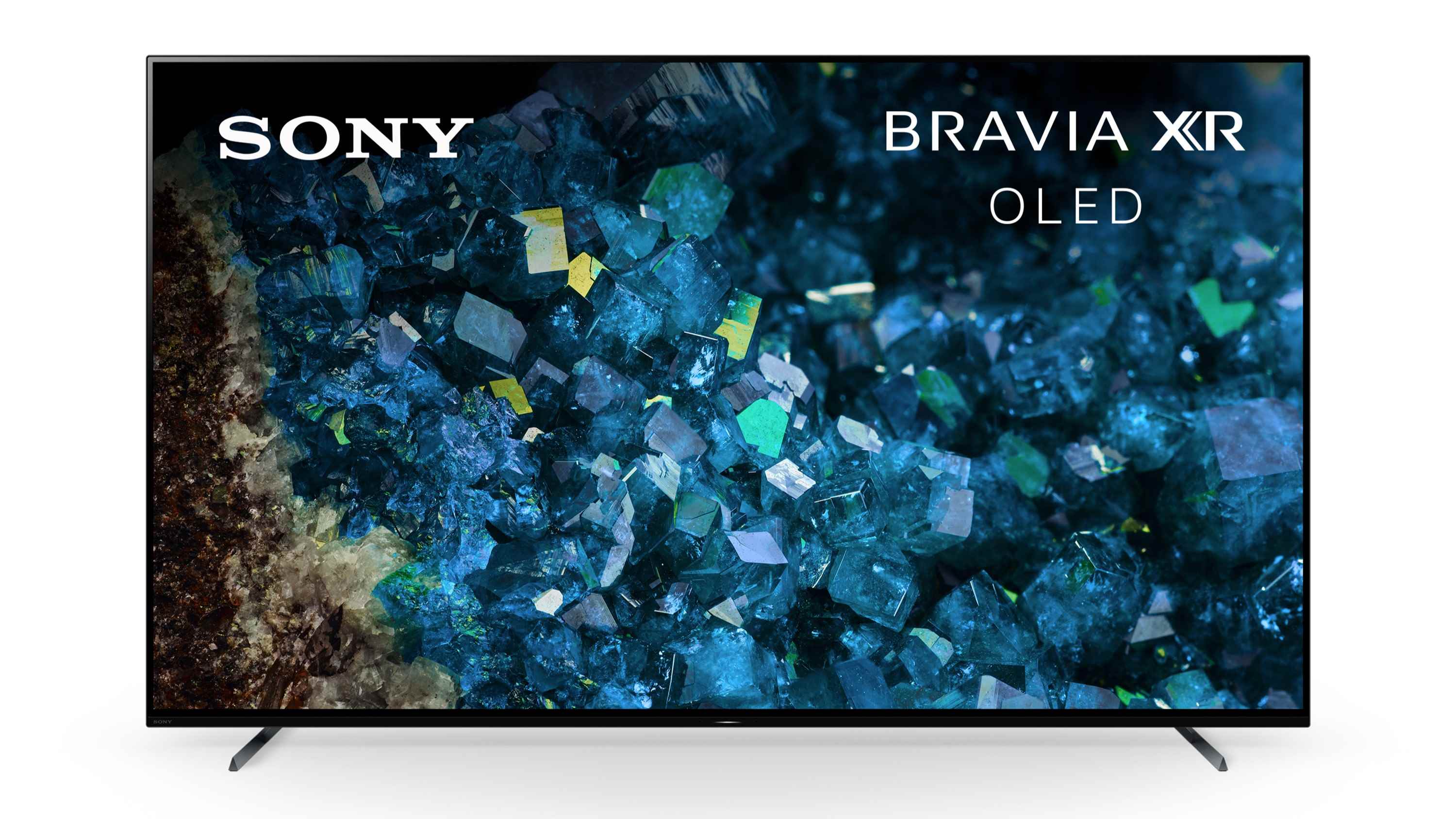 Beyaz bir arka plan üzerinde Sony A80L OLED TV.