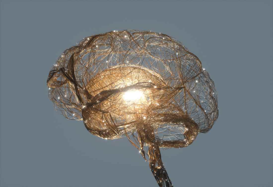 Altın tellerden yapılmış yapay zeka insan beyni