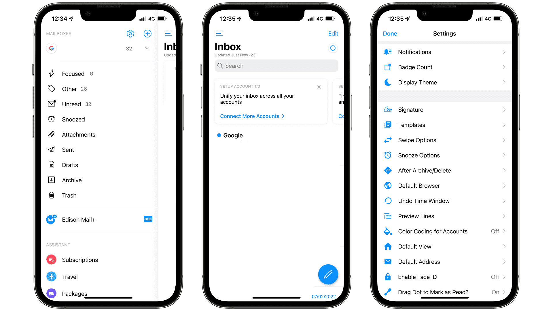 Edison iOS Mail uygulaması için Apple uygulama mağazası ekran görüntüsü