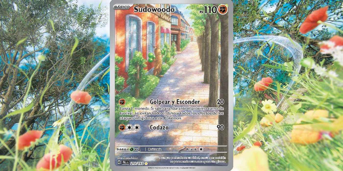 Pokémon TCG'nin Paldea Evolved genişlemesinden Sudowoodo İllüstrasyon Nadir kartı.