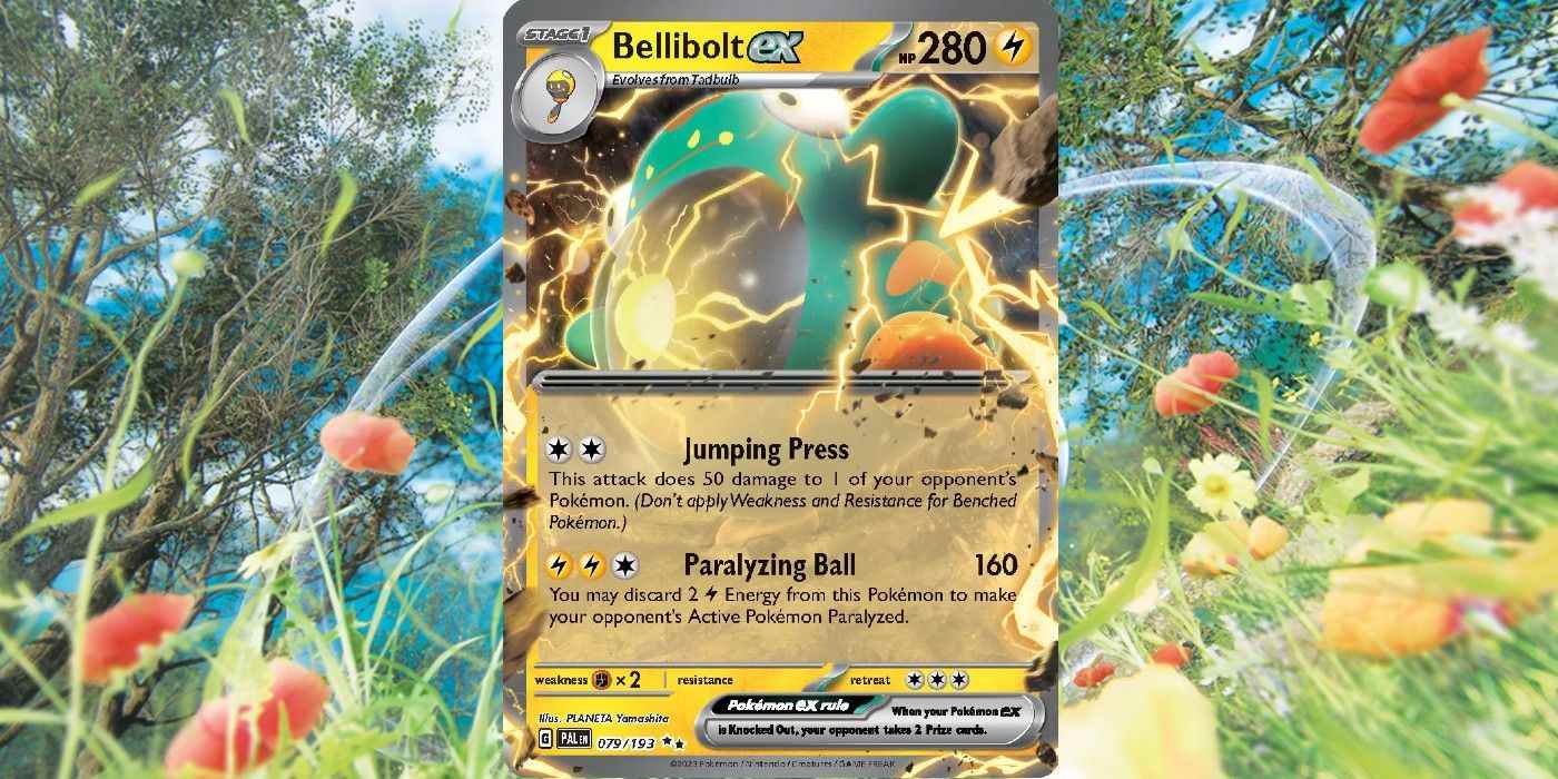 Pokémon TCG'nin Paldea Evolved genişlemesinden Bellibolt eski kartı.
