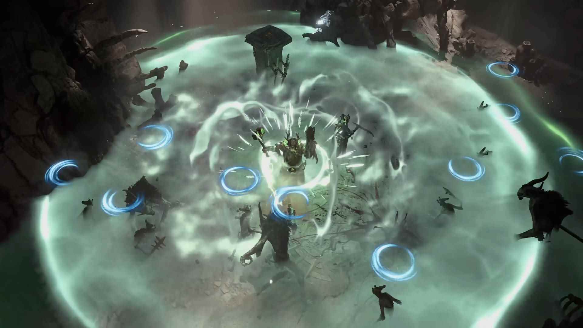 En İyi Diablo 4 Druid yapıları - Bir Druid, yakındaki tüm düşmanları vurmak için bir AoE saldırısı yayar.
