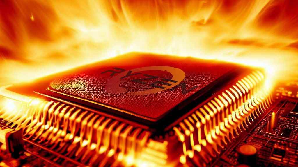 AMD Ryzen CPU yanıyor, dramatik görüntü
