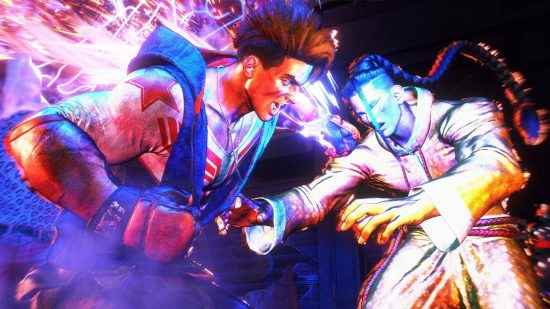 Street Fighter 6 Luke, 2. seviye süper sanatını Jamie'ye karşı kullanıyor.