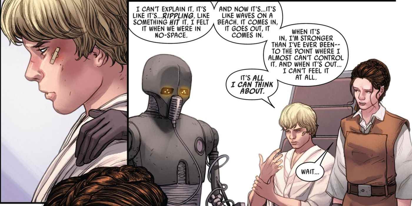 Luke ve Leia Güç hakkında konuşuyor. 