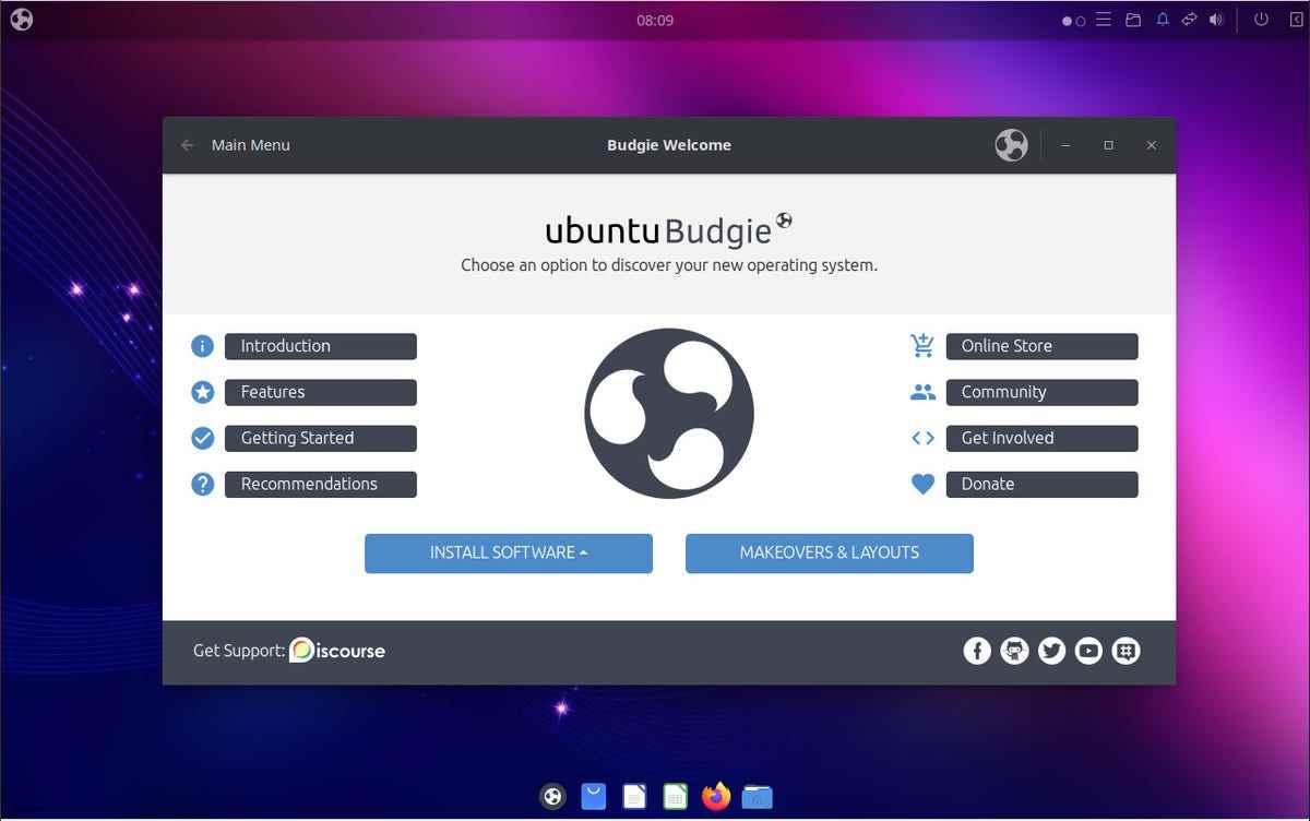 Ubuntu Budgie Karşılama uygulaması.