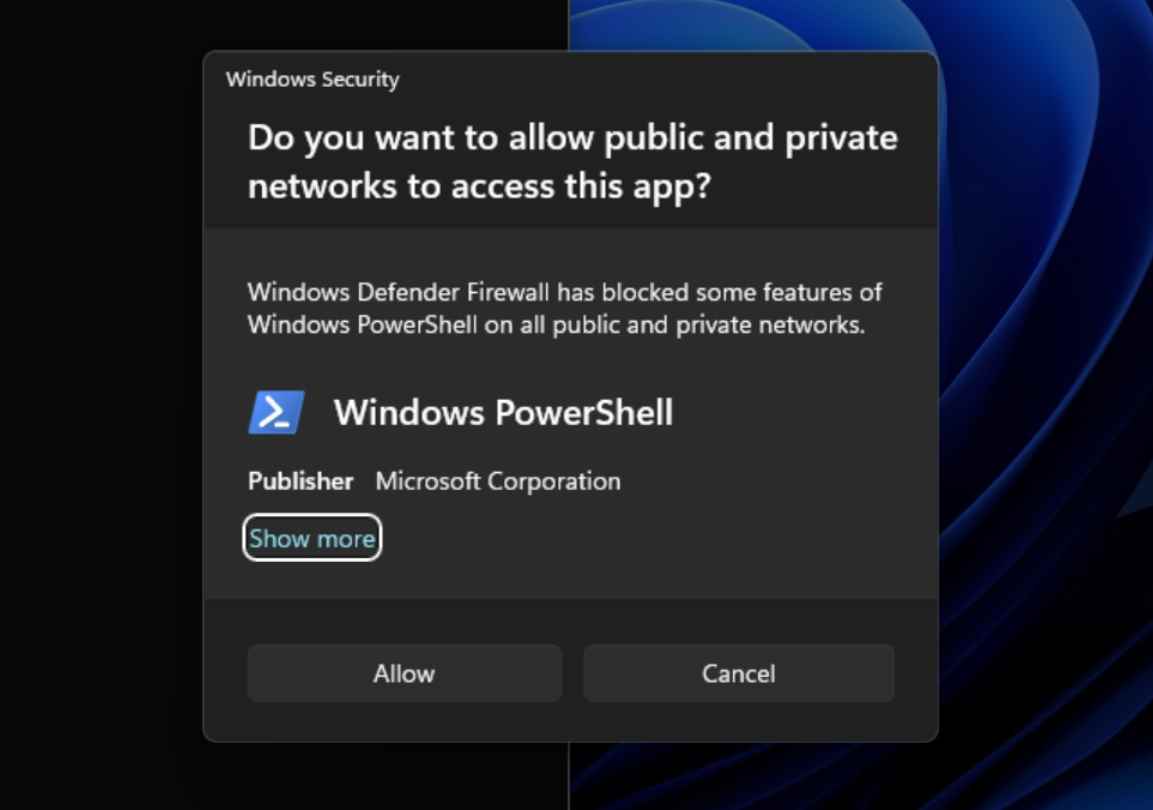 Windows Güvenliği iletişim kullanıcı arabirimi