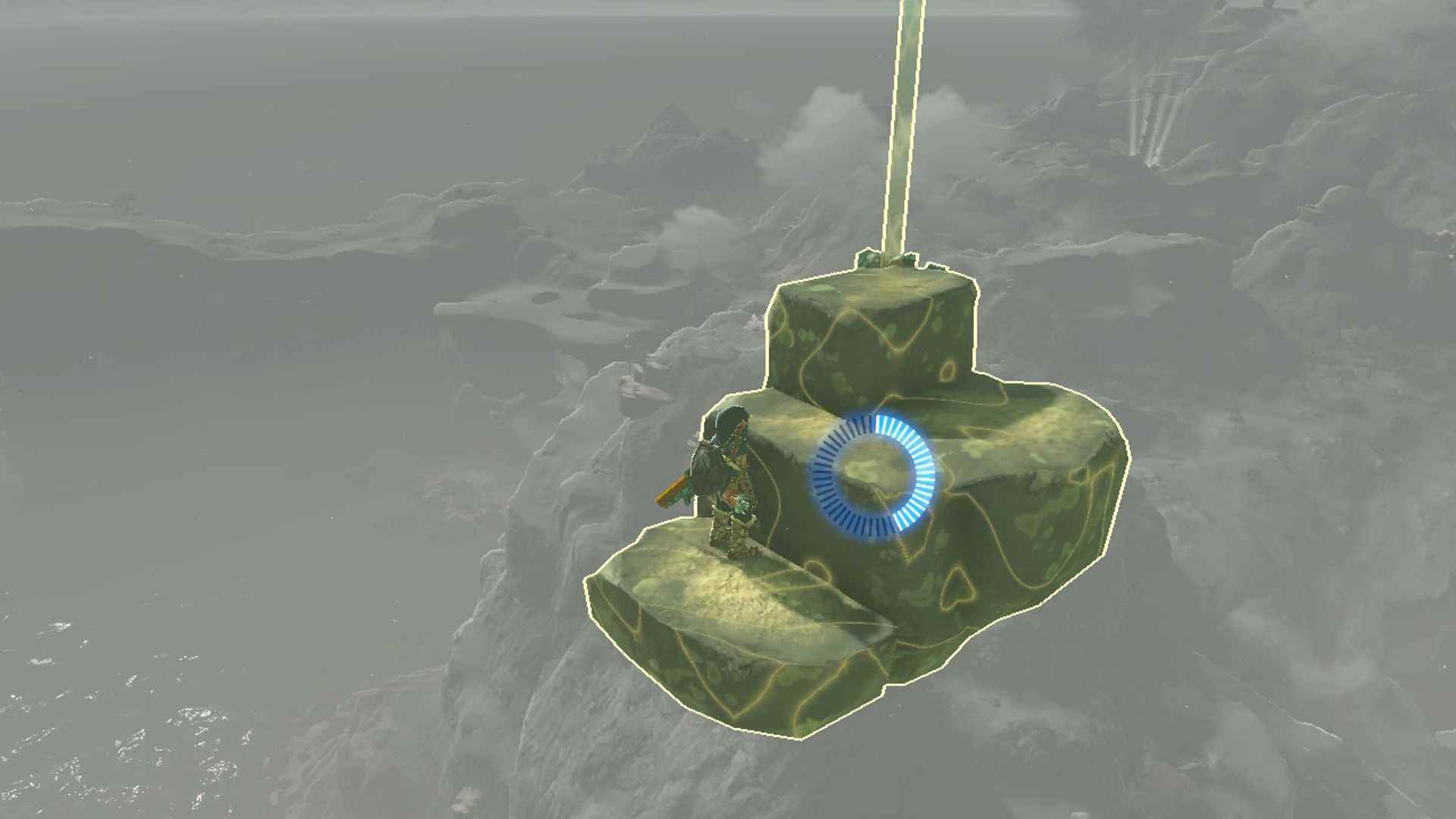 The Legend Of Zelda Tears Of The Kingdom Link Geri Çağırma Kullanarak Düşen Gökyüzü Kayasına Sürme