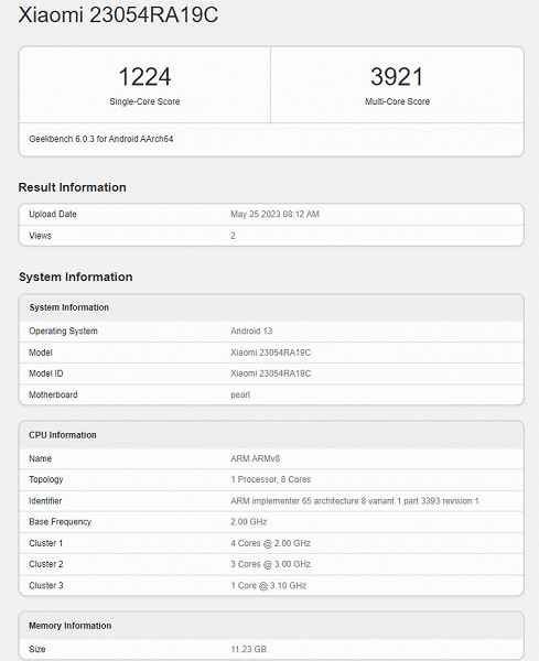 Gelecek vaat eden Redmi Note 12T Pro, Geekbench'te gün yüzüne çıktı.  En son Xiaomi Civi 3 gibi Dimensity 8200-Ultra platformunu alabilir