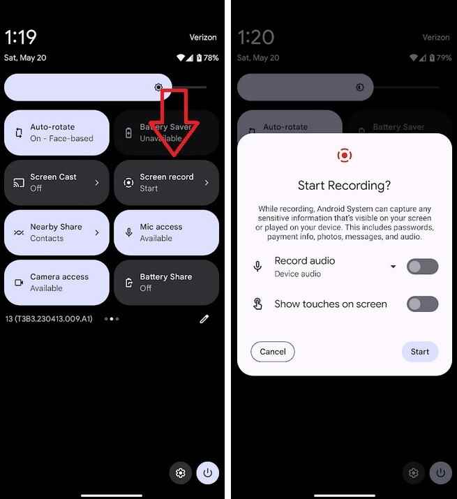 Android 13'te ekran kaydı yapma - Android 14, kişisel bildirimleri paylaşmanızı önleyen ekran kaydını iyileştirir