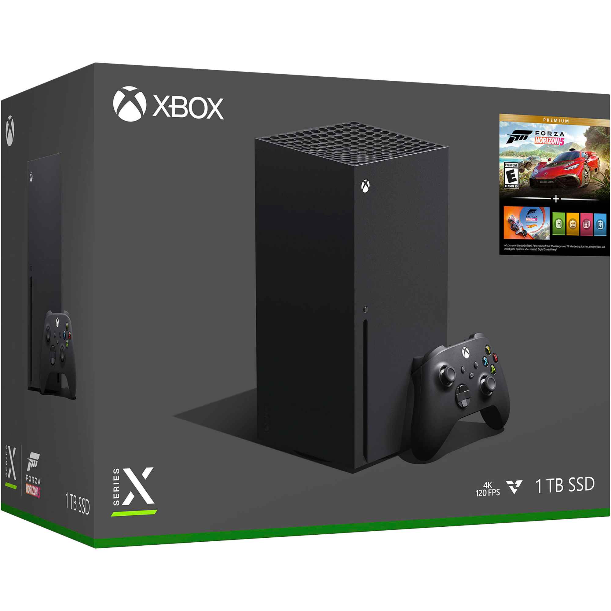Xbox Series X — Forza Horizon 5 paket perakende kutusu.