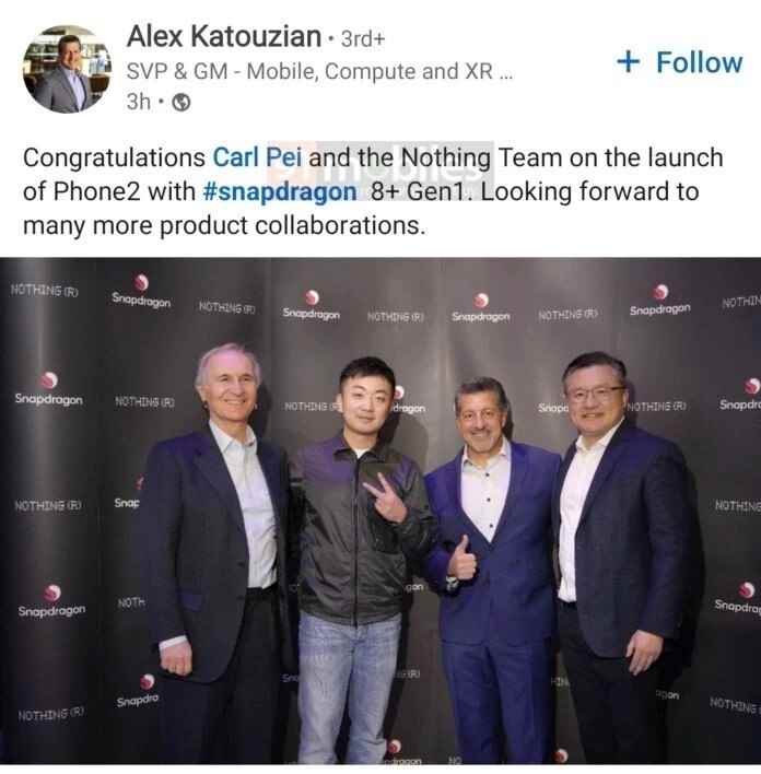 Carl Pei, Nothing Phone için birinci sınıf Snapdragon 8+ Gen 1 yongasını onayladı (2)