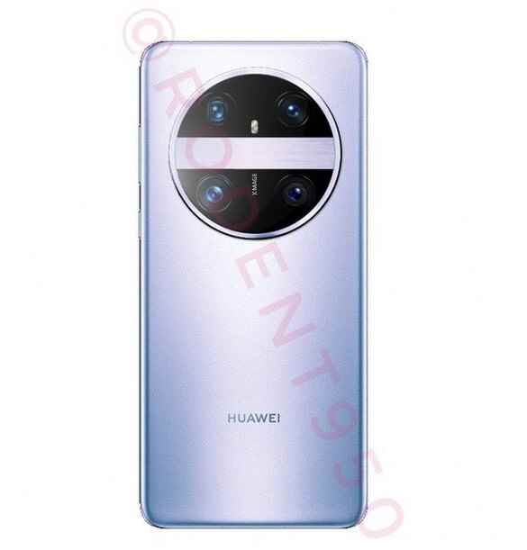 Leylak rengi Huawei Mate 60 Pro'nun arkasındaki XMAGE kamera modülünün görüntüsü - Huawei Mate 60 Pro'nun görüntüsü, XMAGE kamera modülü için yeni bir görünüm gösteriyor
