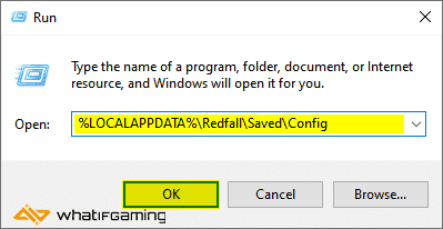 Windows Run'da Redfall adresi