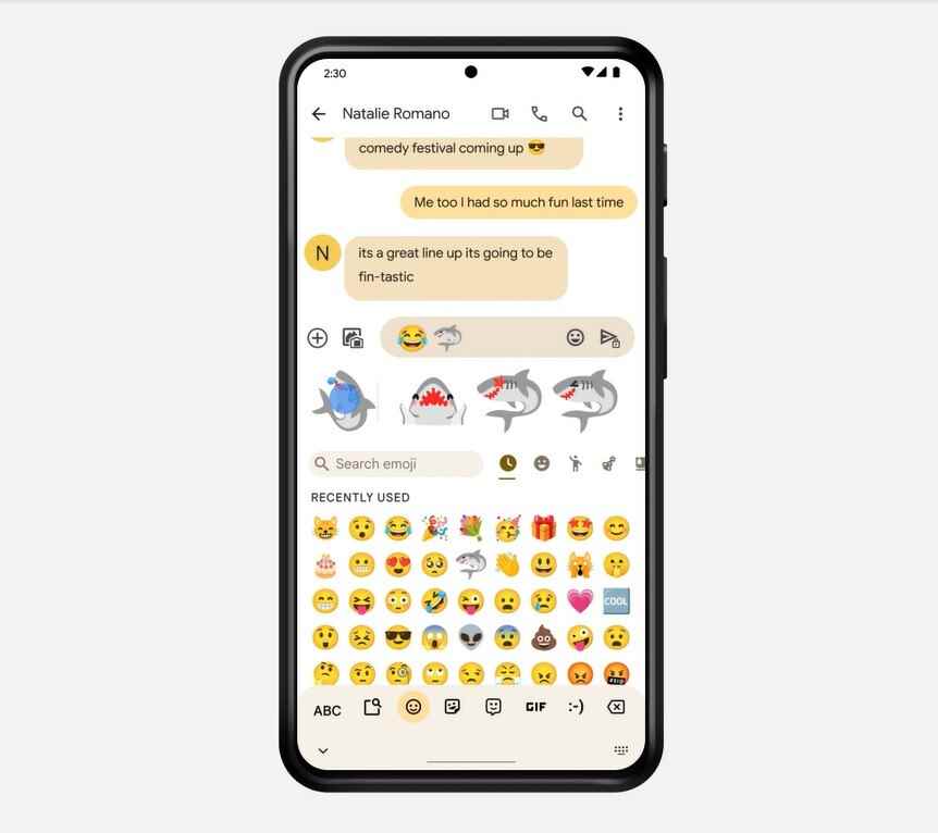 Google, Emoji Mutfağı'nda yeni çıkartmalar hazırlamak için balıkları kullanıyor - Google, üçlü yararlı yeni pencere öğesi de dahil olmak üzere yeni Android özelliklerini duyurdu