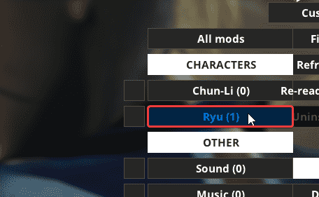 Mod Listesinde Ryu