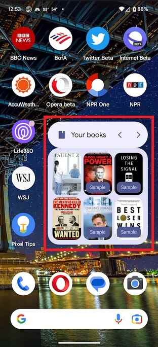 Google Play Kitaplar uygulaması için Android widget'ı - Google Play Kitaplar uygulaması için yeni bir simge geldi
