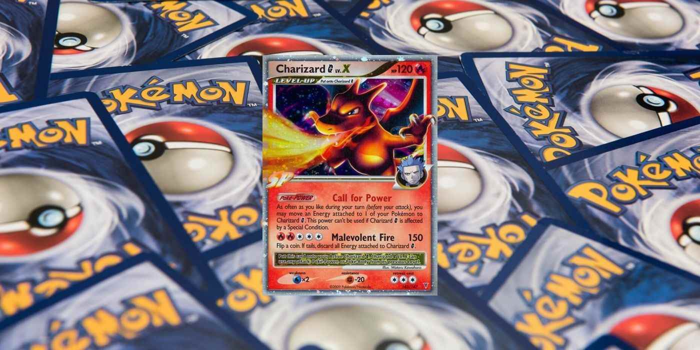 Pokémon TCG'nin Charizard G Lv.X kartı.