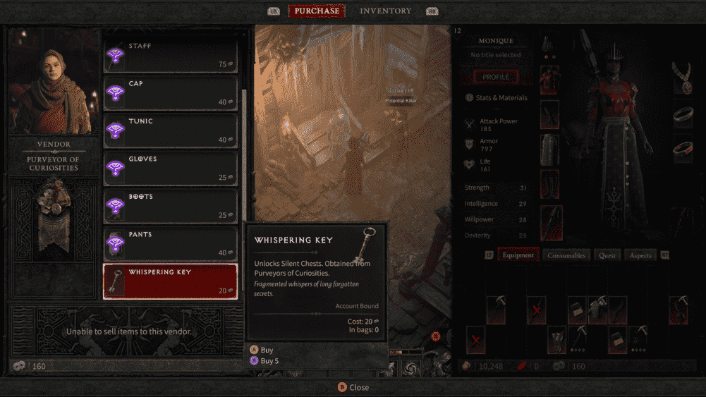Diablo 4 beta - Purveyor of Curiosities-2'de Sessiz Sandıklar nasıl açılır