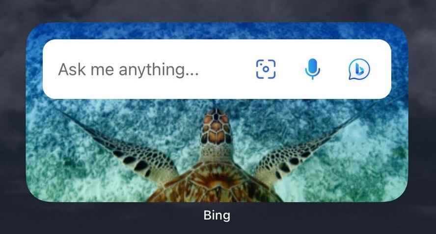 Her iki Bing widget'ı da iPhone kullanıcılarına sohbet amaçlı ChatGPT AI sohbet botu için bir kısayol sağlar - iOS ana ekranı için artık iki Bing widget'ı mevcuttur