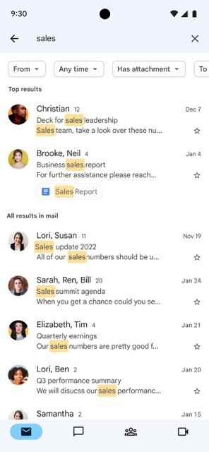 Görsel Kaynağı - Google - Bu yeni Gmail uygulaması güncellemesi size önce en iyi arama sonuçlarınızı gösterecek