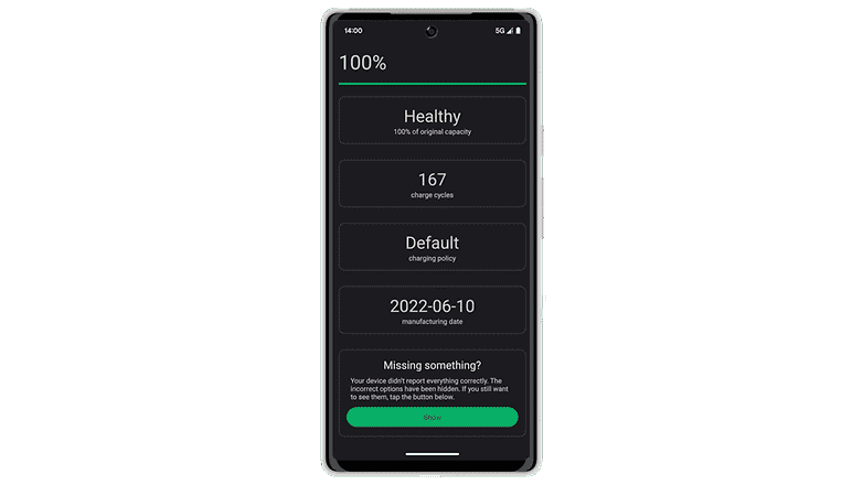 Android Pil Sağlığı Denetleyicisi'nin ekran görüntüsü