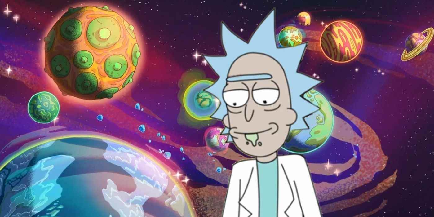 Rick ve Morty'nin gezegenlerle çevrili Rick'i. 
