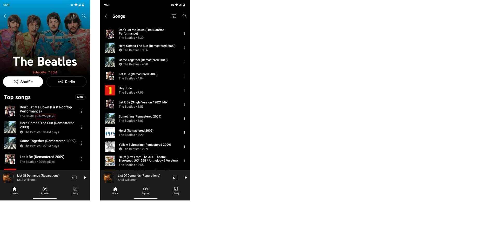 Google, YouTube Music uygulamasının Android sürümü için oynatma sayılarını test ediyor.  Resim kredisi AndroidPolice - YouTube Müzik kullanıcılarının istediği özellik, yayıncının Android uygulamasında test ediliyor