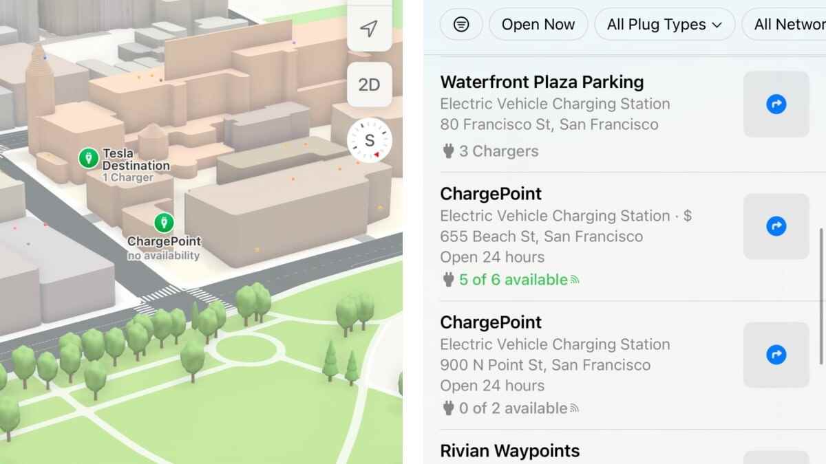 Apple Maps EV şarj cihazı kullanılabilirliği iOS 17 - iOS 17 güncellemesindeki Apple Maps, çevrenizdeki ücretsiz EV şarj cihazlarını gösterir