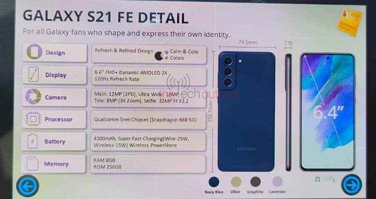 Exynos'u Snapdragon ile değiştirmek için.  Samsung Galaxy S21 FE Yeniden Lansmandan Önce Tamamen Sınıflandırıldı 