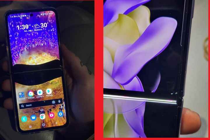 Samsung Galaxy Z Flip serisi telefonlarda ekran kırılması.