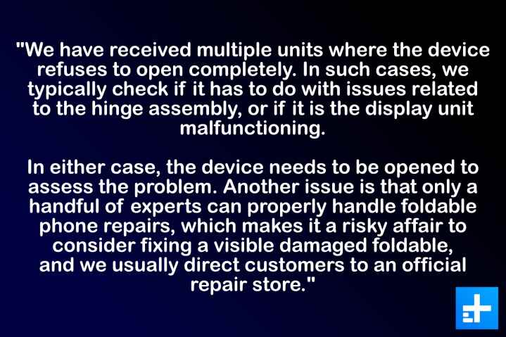 Yetkili bir servis noktasındaki bir uzmandan Samsung katlanabilir telefonlar hakkında yorum yapın.