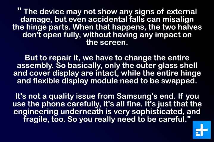 Yetkili servisteki bir uzmandan Samsung katlanabilir telefonlar hakkında yorum yapın.