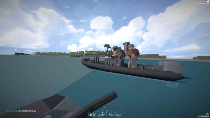 Bir adaya doğru yelken açan bir teknedeki askerler.